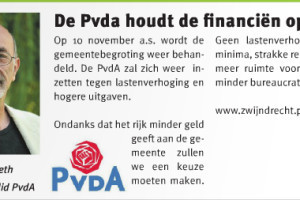 De PvdA houdt de financiën op orde